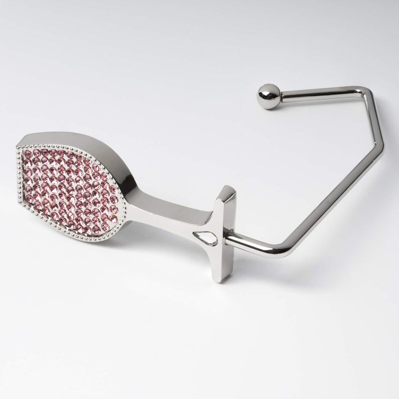 Chris's Stuff Wine Lover's Purse Hook - Portable Handbag Holder - Table/Desk Hanger with Wine Glass Rhinestone Design - Crystal - Image 3